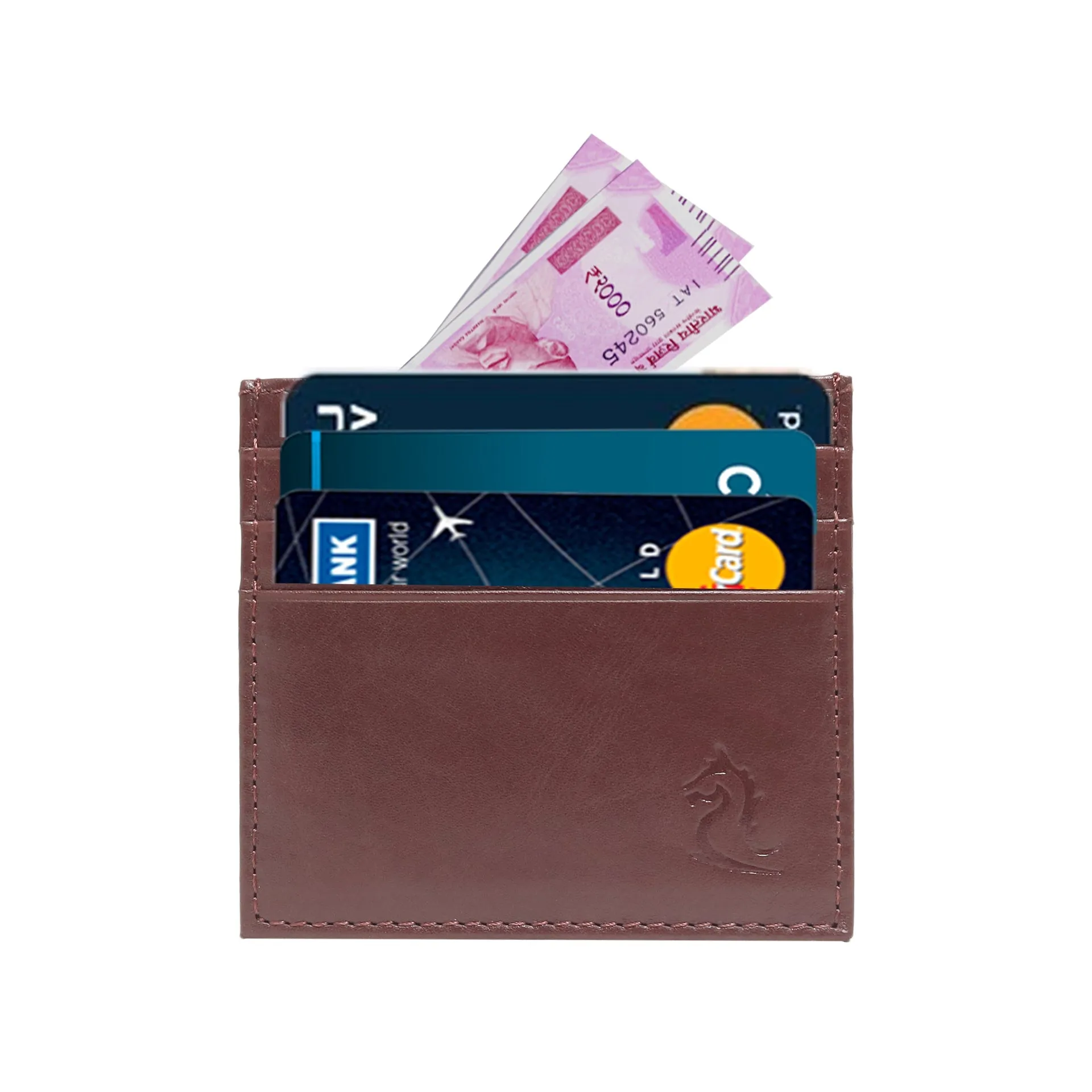 10079 Navy Leather Card Holder for Men and Women