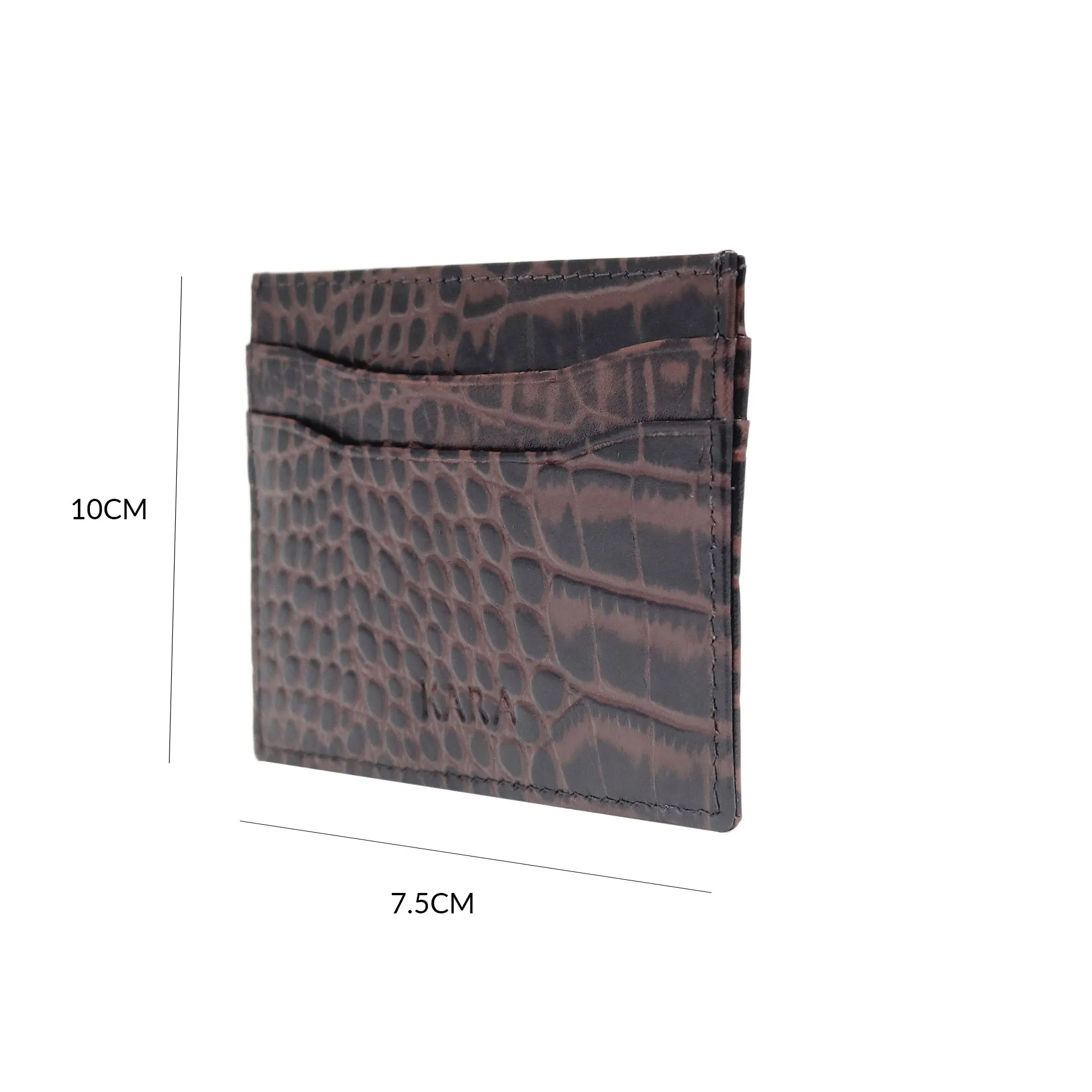 10119 Croco Red Leather Card Holder for Men and Women