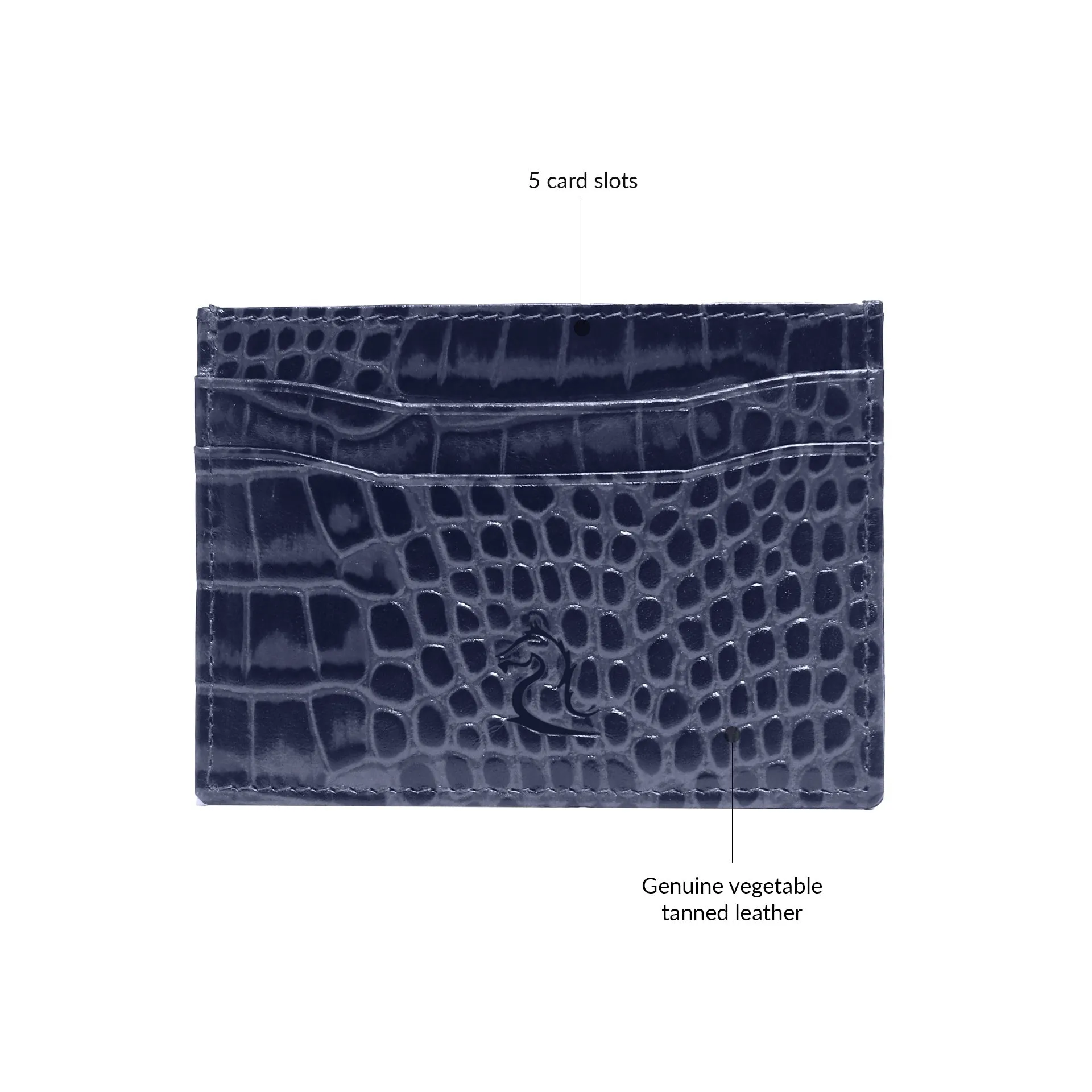 10119 Croco Red Leather Card Holder for Men and Women