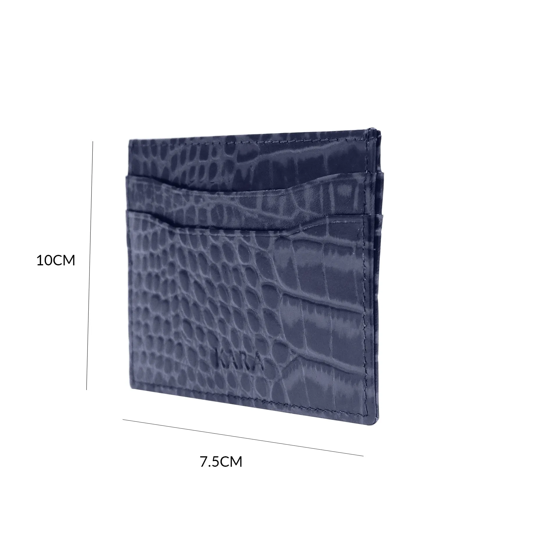 10119 Croco Red Leather Card Holder for Men and Women