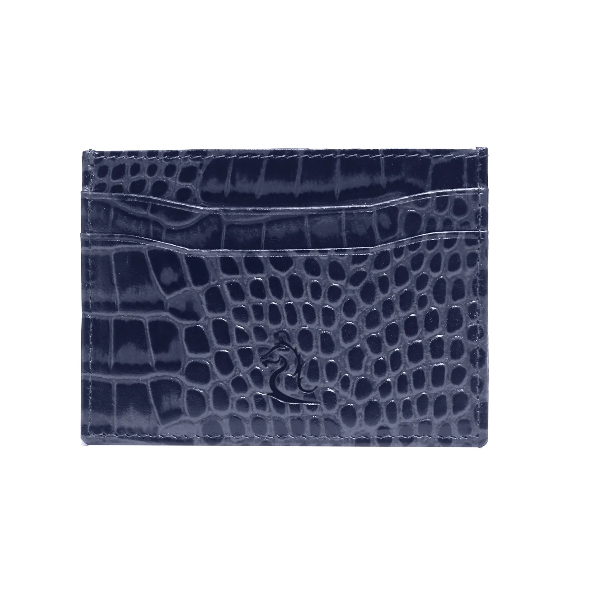 10119 Croco Red Leather Card Holder for Men and Women