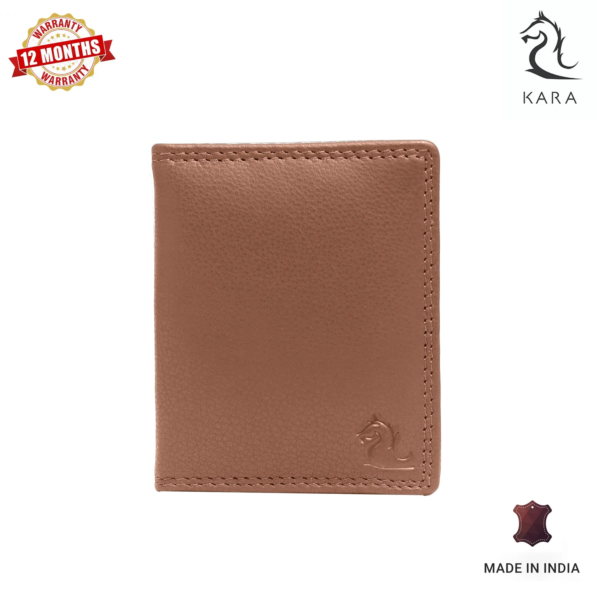 13084 Tan Leather Card Holder for Men and Women