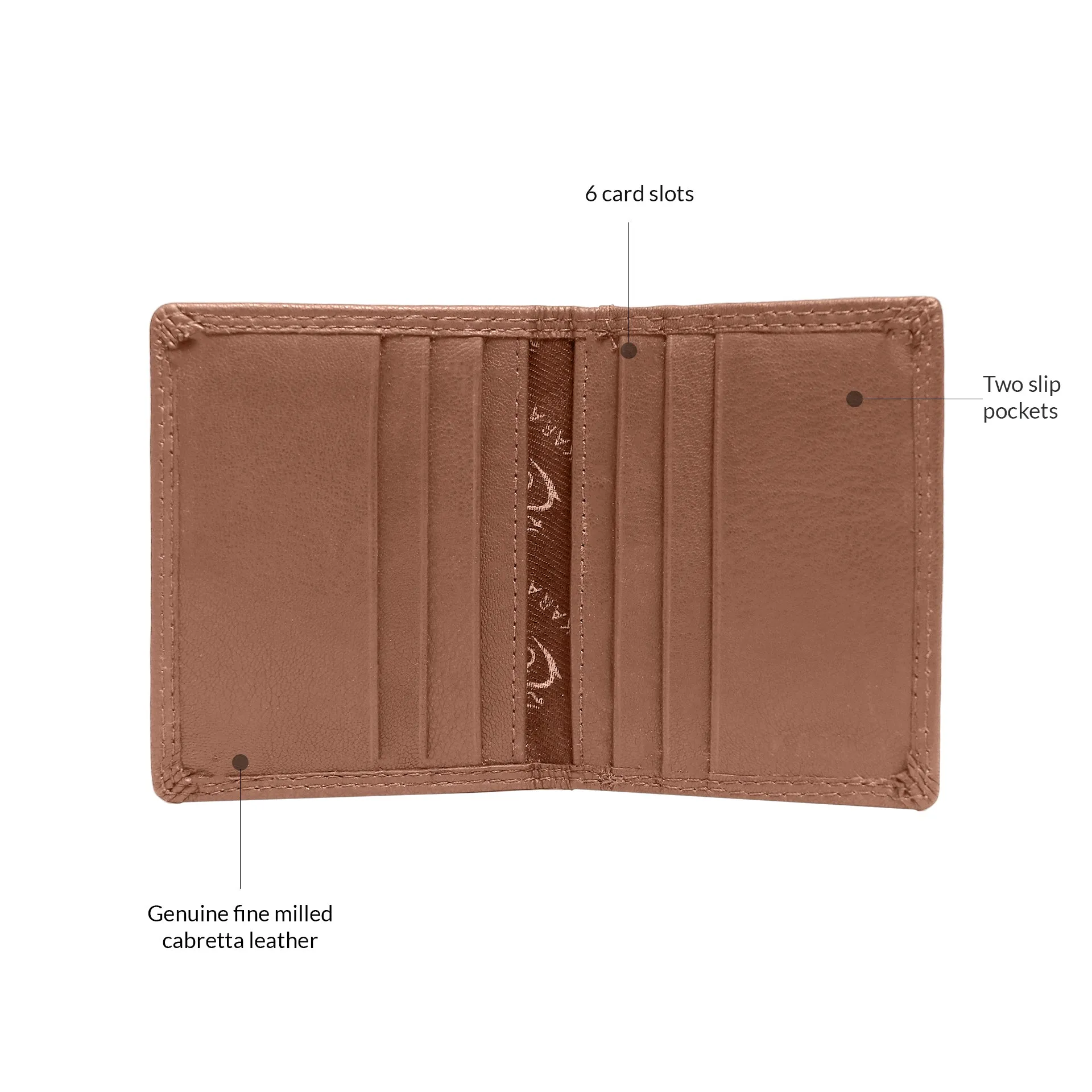 13084 Tan Leather Card Holder for Men and Women