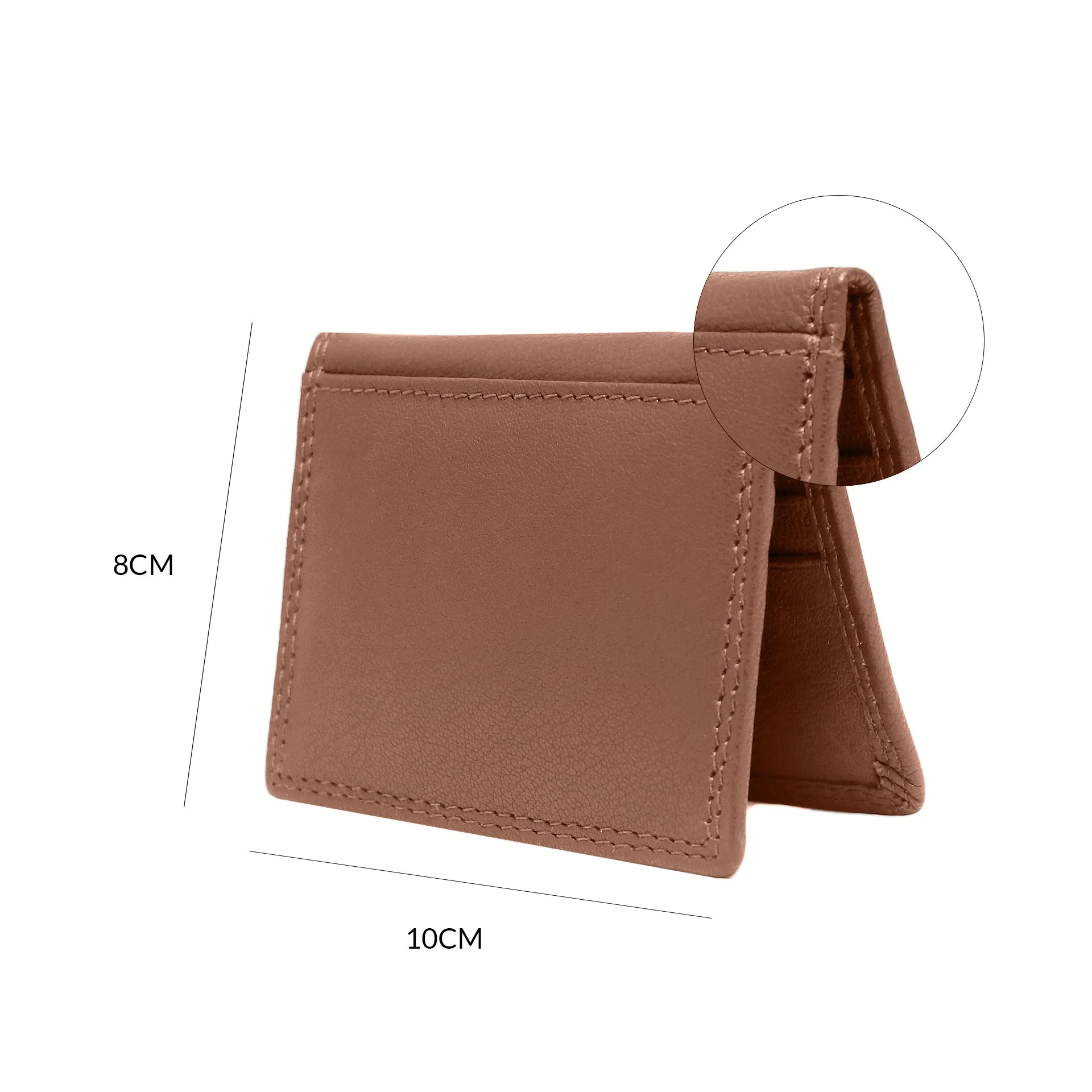 13084 Tan Leather Card Holder for Men and Women