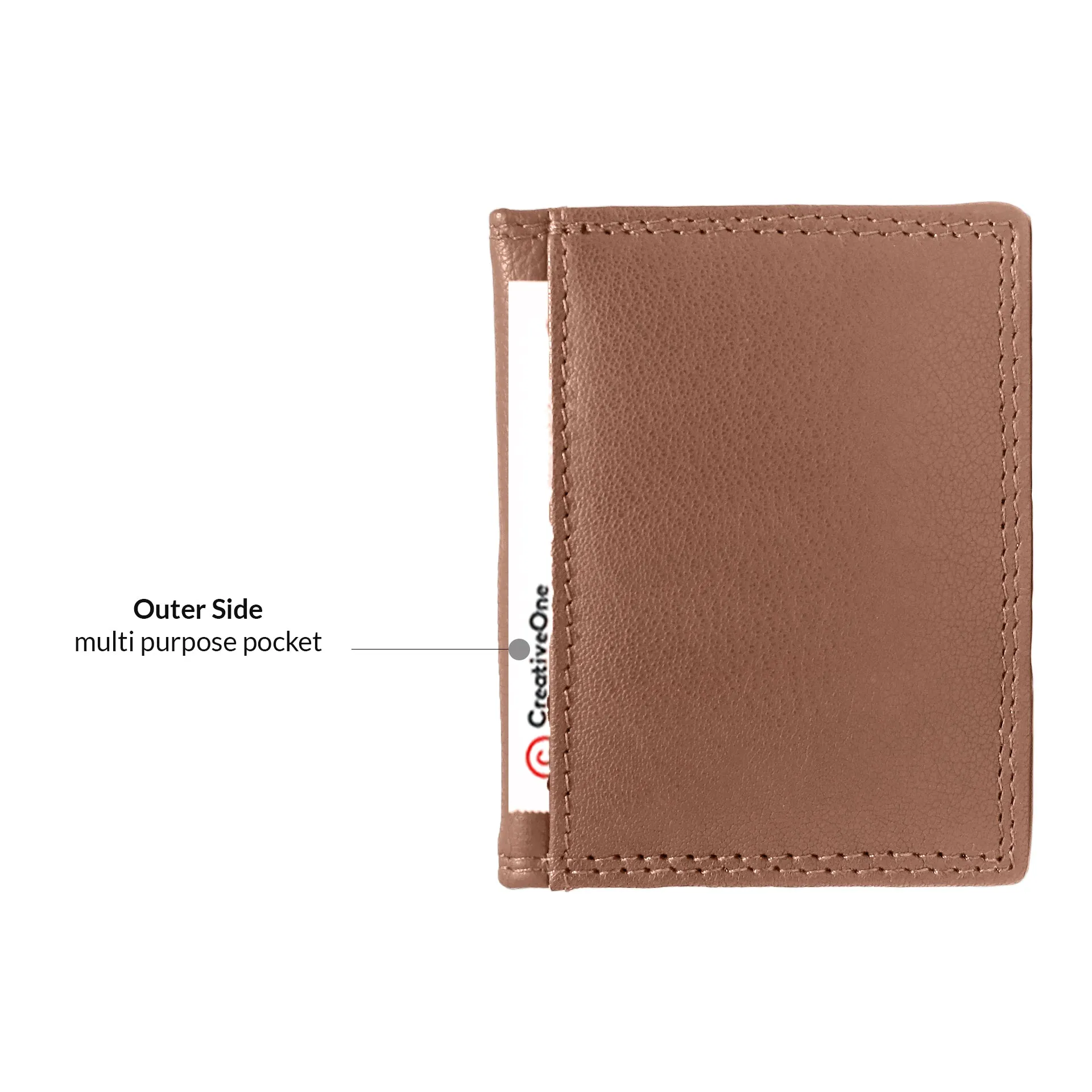 13084 Tan Leather Card Holder for Men and Women
