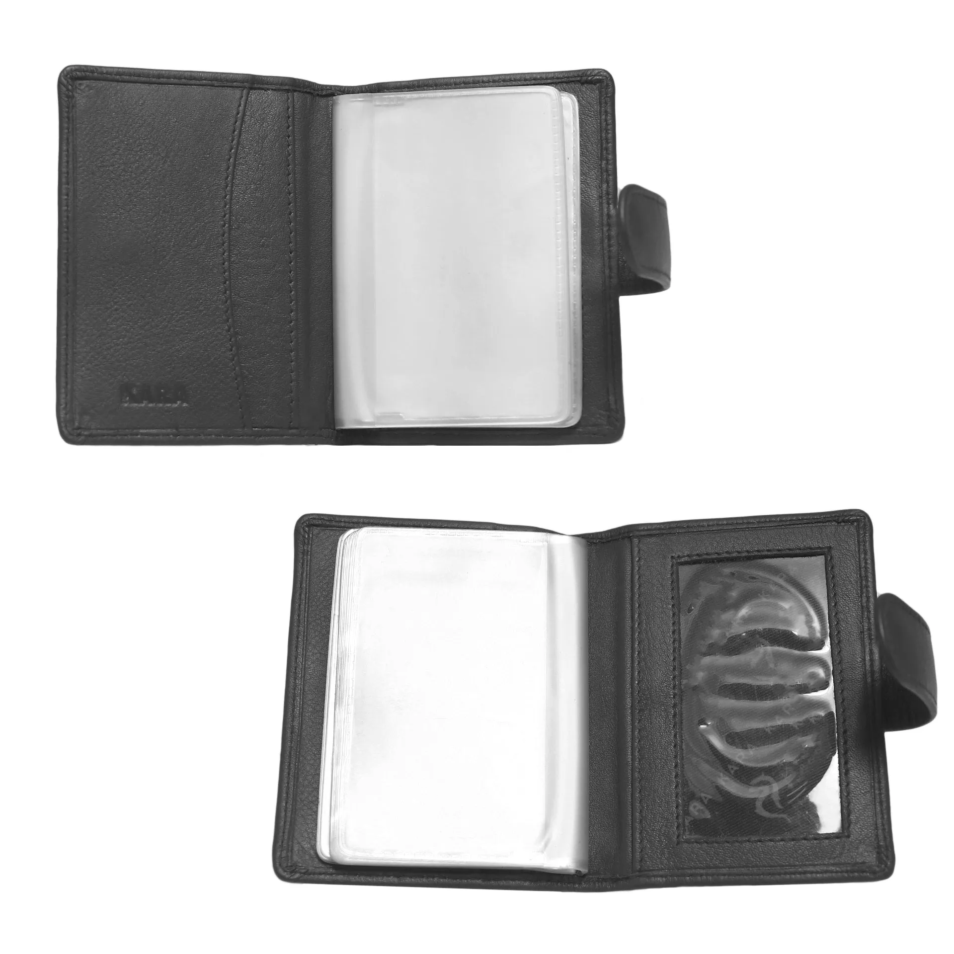 14030 Black Leather Card Holder for Men and Women
