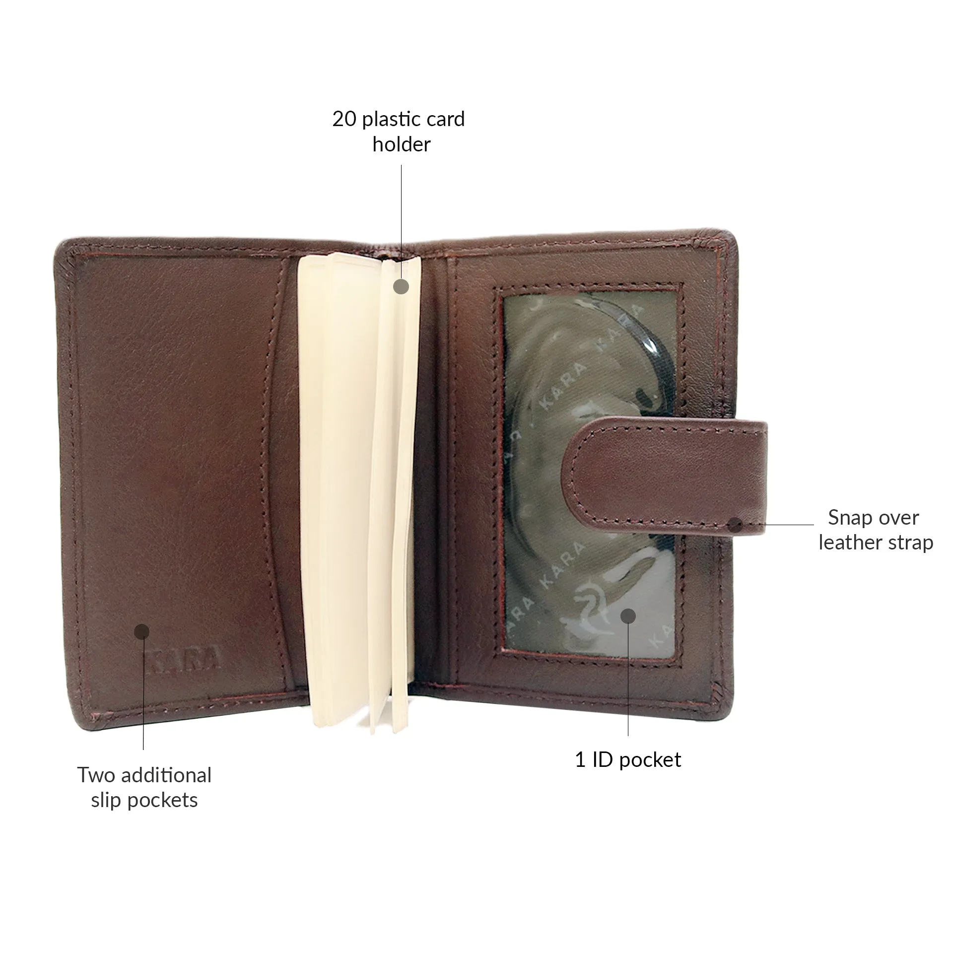 14030 Black Leather Card Holder for Men and Women