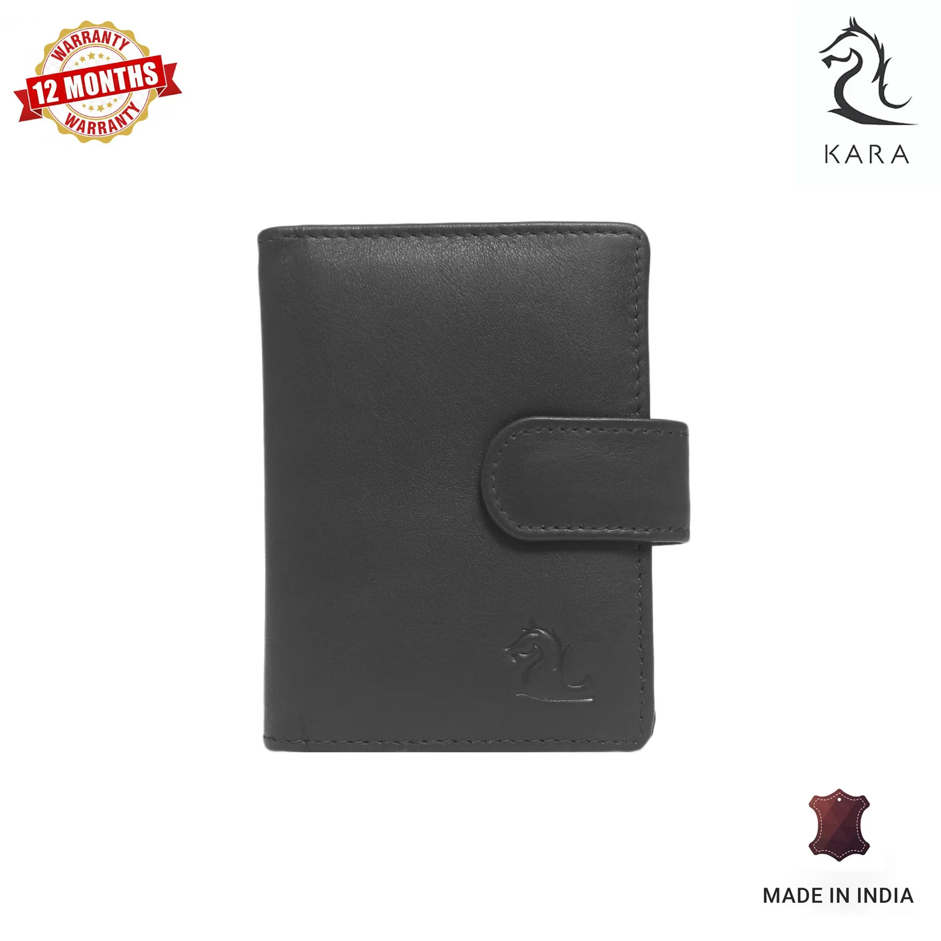14030 Black Leather Card Holder for Men and Women