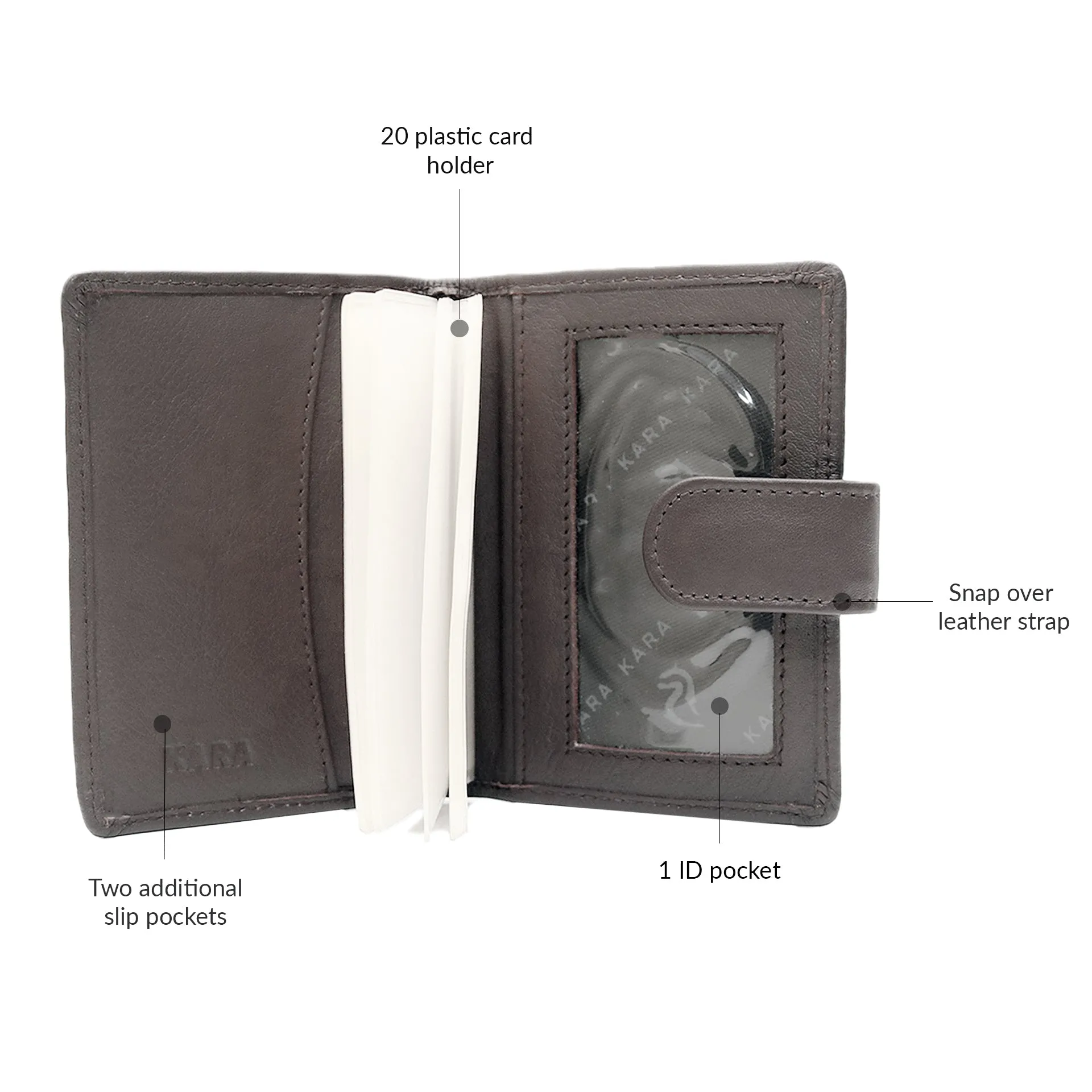 14030 Black Leather Card Holder for Men and Women