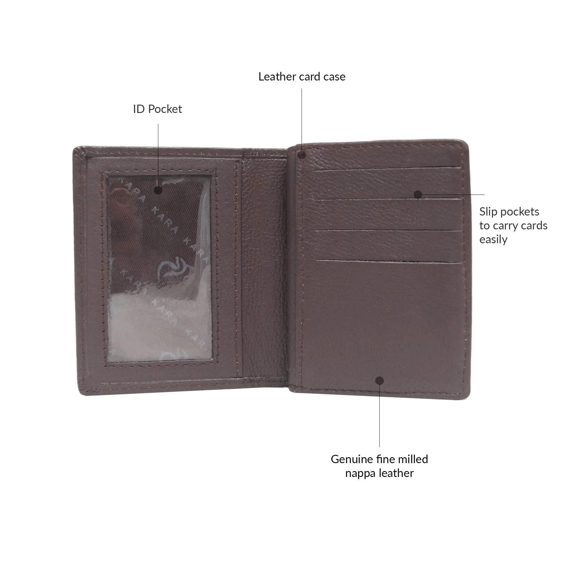 14033 Brown Leather Card Holder for Men and Women