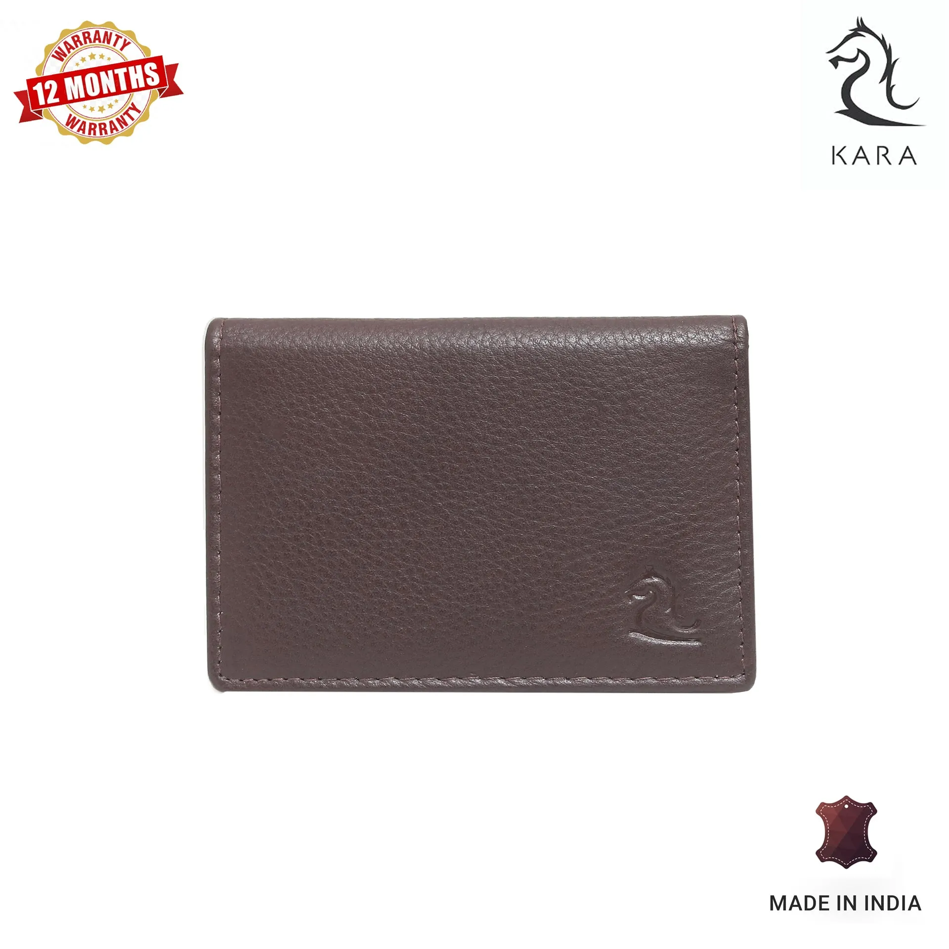 14033 Brown Leather Card Holder for Men and Women