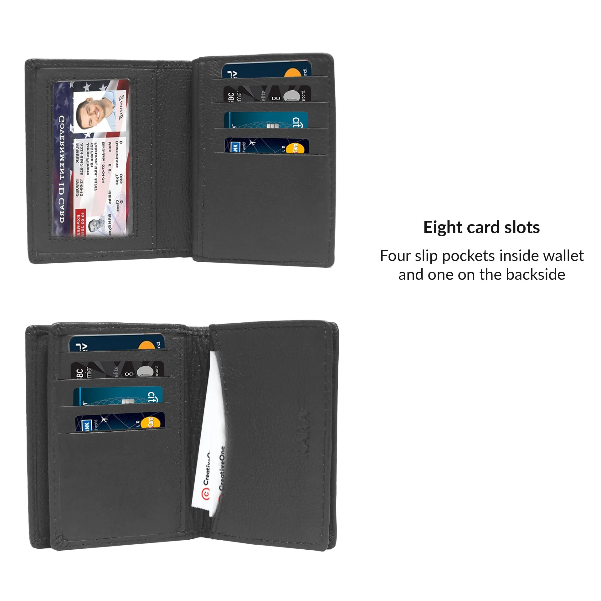 14033 Brown Leather Card Holder for Men and Women