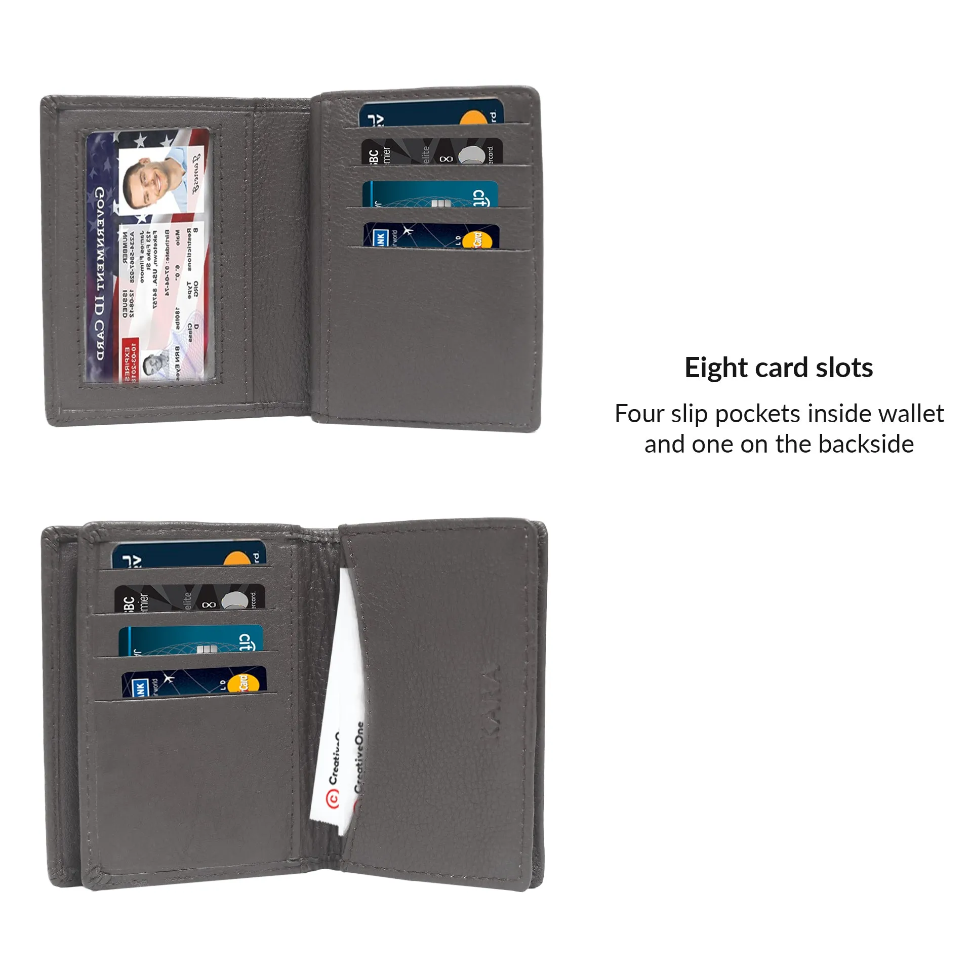 14033 Brown Leather Card Holder for Men and Women
