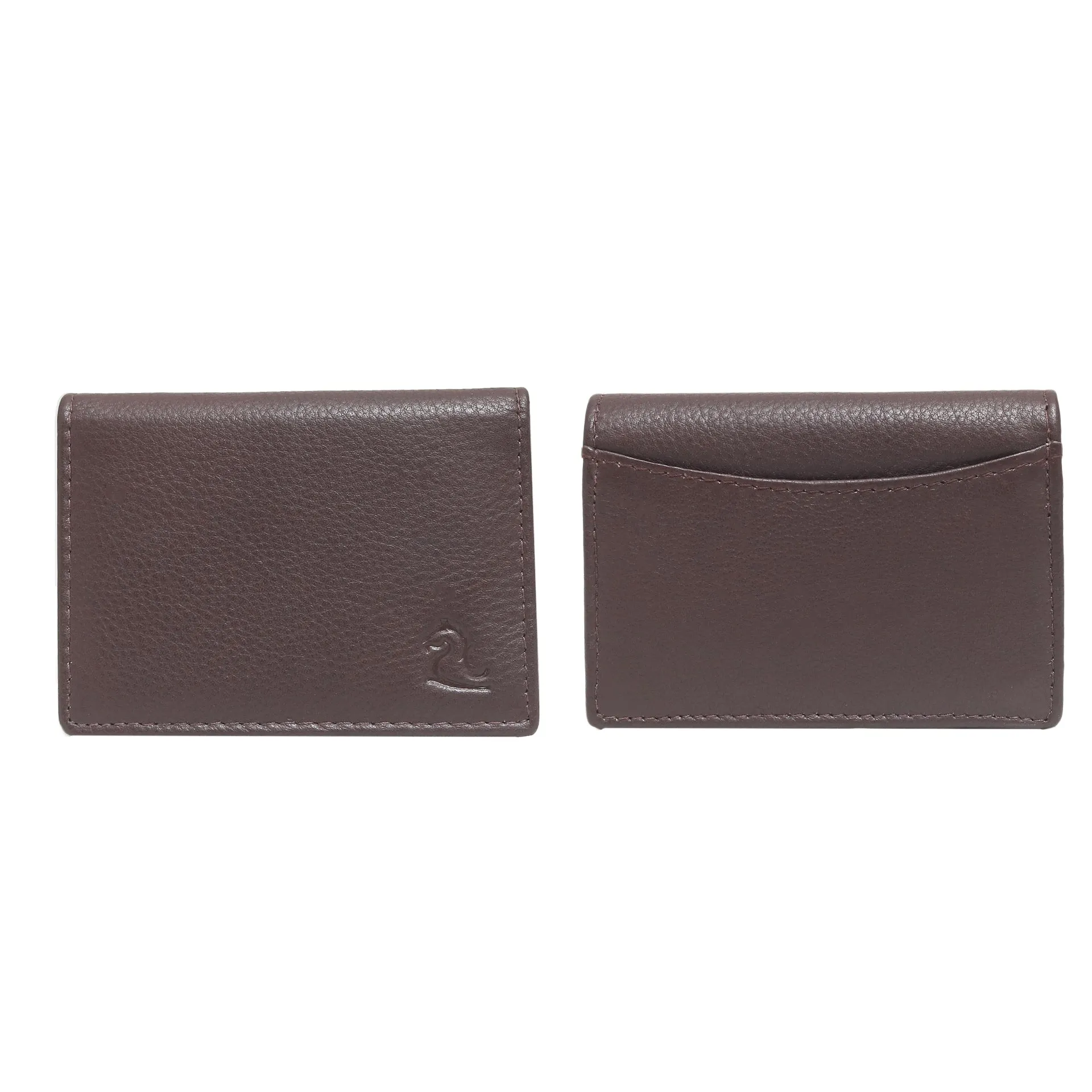 14033 Brown Leather Card Holder for Men and Women