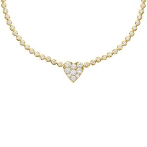 14K GOLD DIAMOND KATIE HEART CHOKER