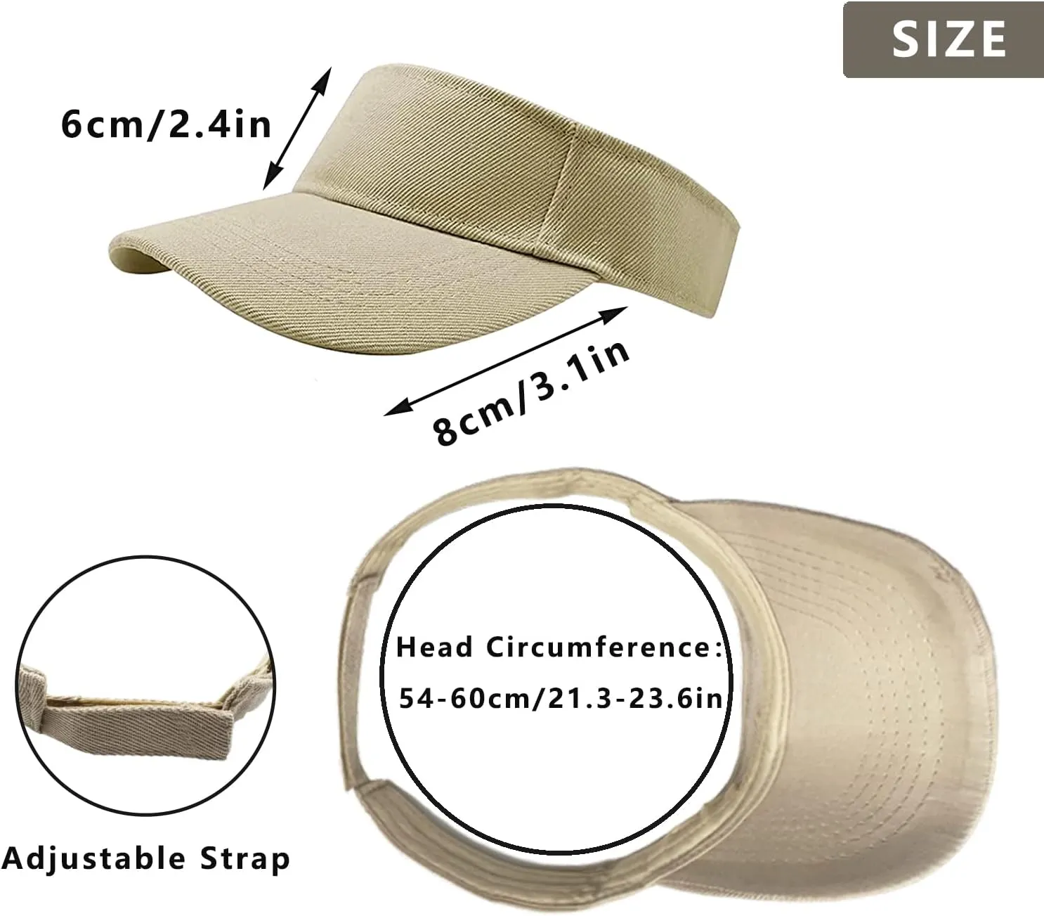 2 Pieces of Sun Visor Hats Adjustable Sport Visors Cap Visors for Women and Men (One Size)