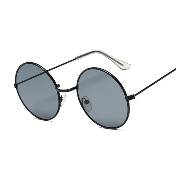 2019 Retro Round Pink Sunglasses Woman Alloy Mirror Style