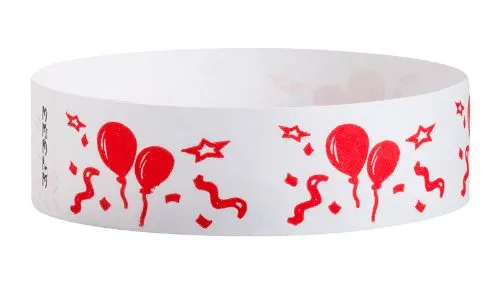 3/4" Tyvek® Wristbands - Red Balloons