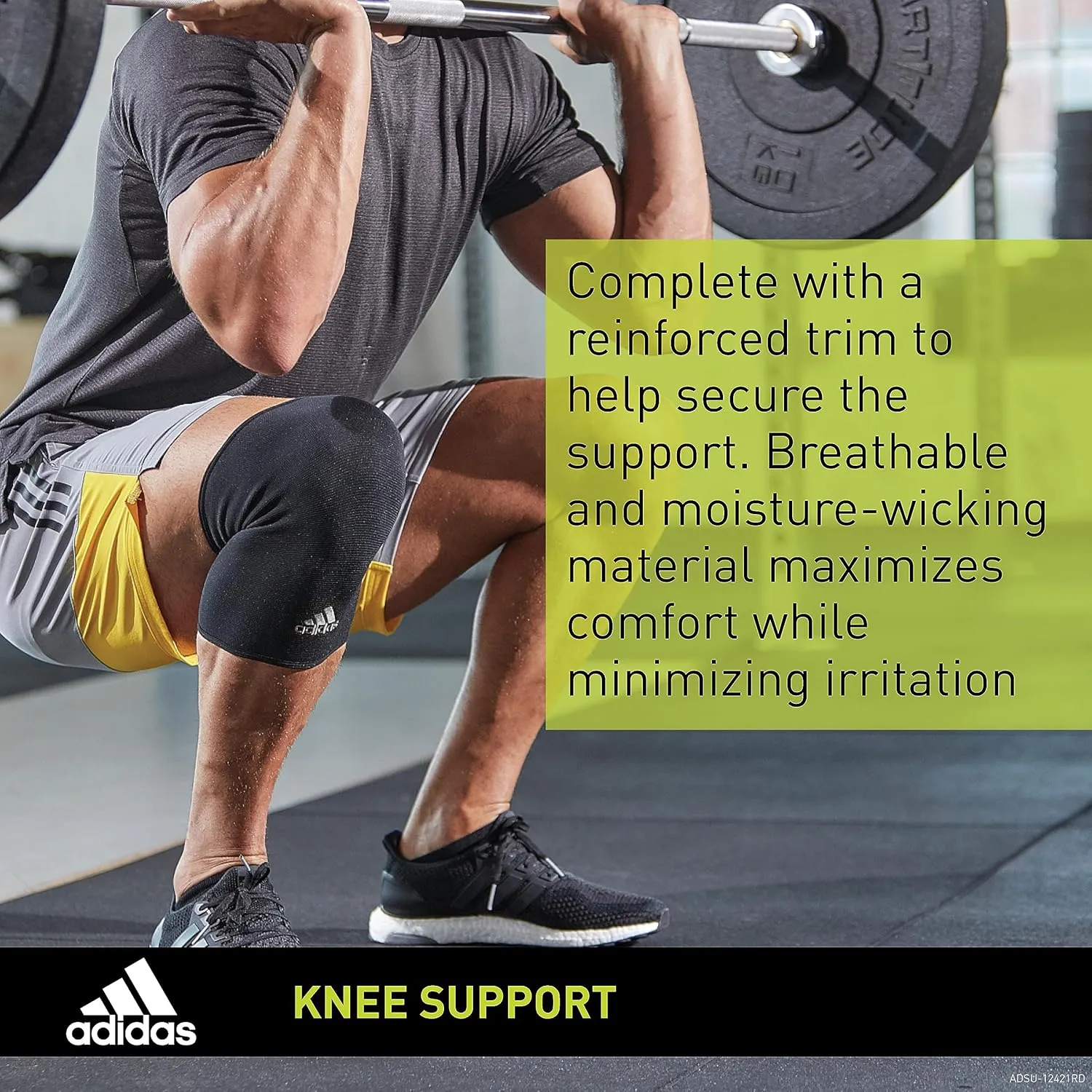 adidas Knee Support Sleeve - Knee Sleeve for Support, Training, and Competitions - Ergonomic Design, Elastic Nylon Blend - Durable and Breathable - For all Fitness Levels - Medium