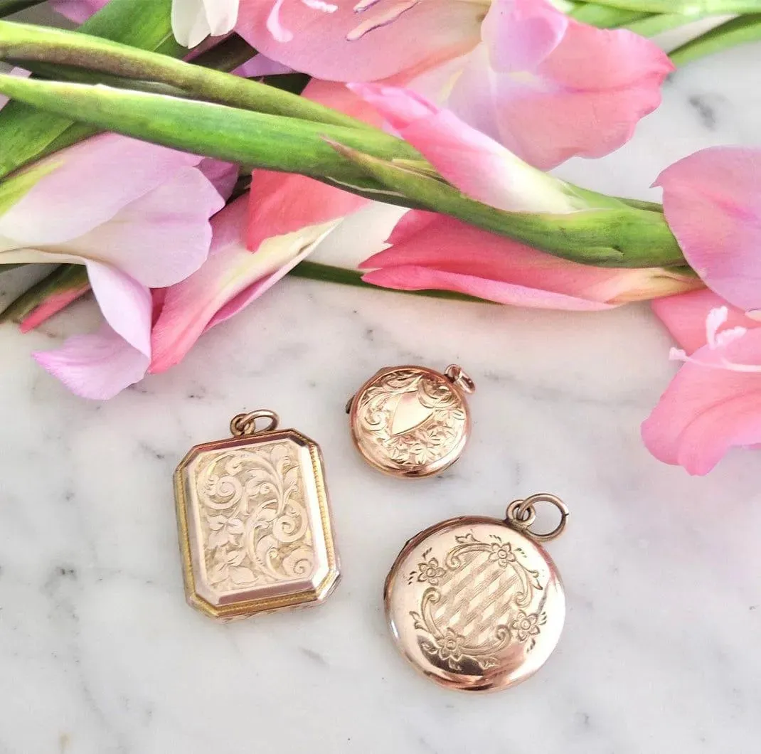 Antique Victorian Rolled Gold Locket Necklace