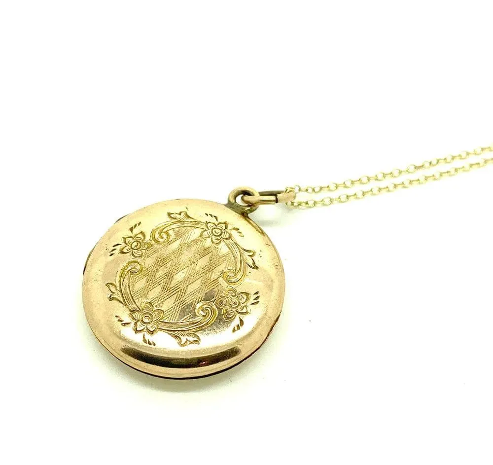 Antique Victorian Rolled Gold Locket Necklace