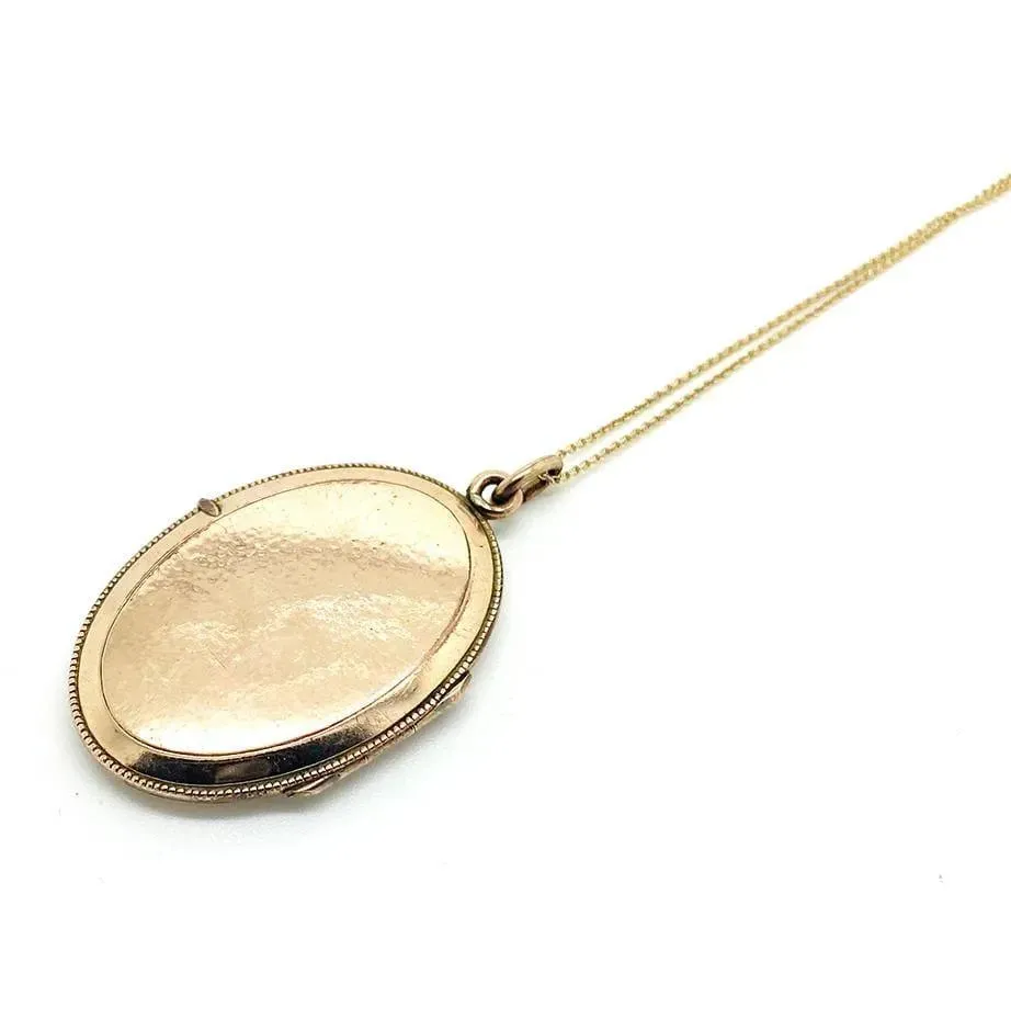 Art Nouveau Rolled Gold Locket Necklace