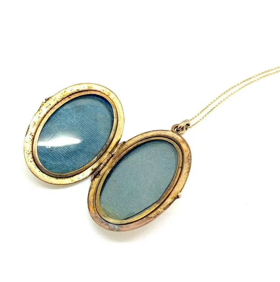 Art Nouveau Rolled Gold Locket Necklace