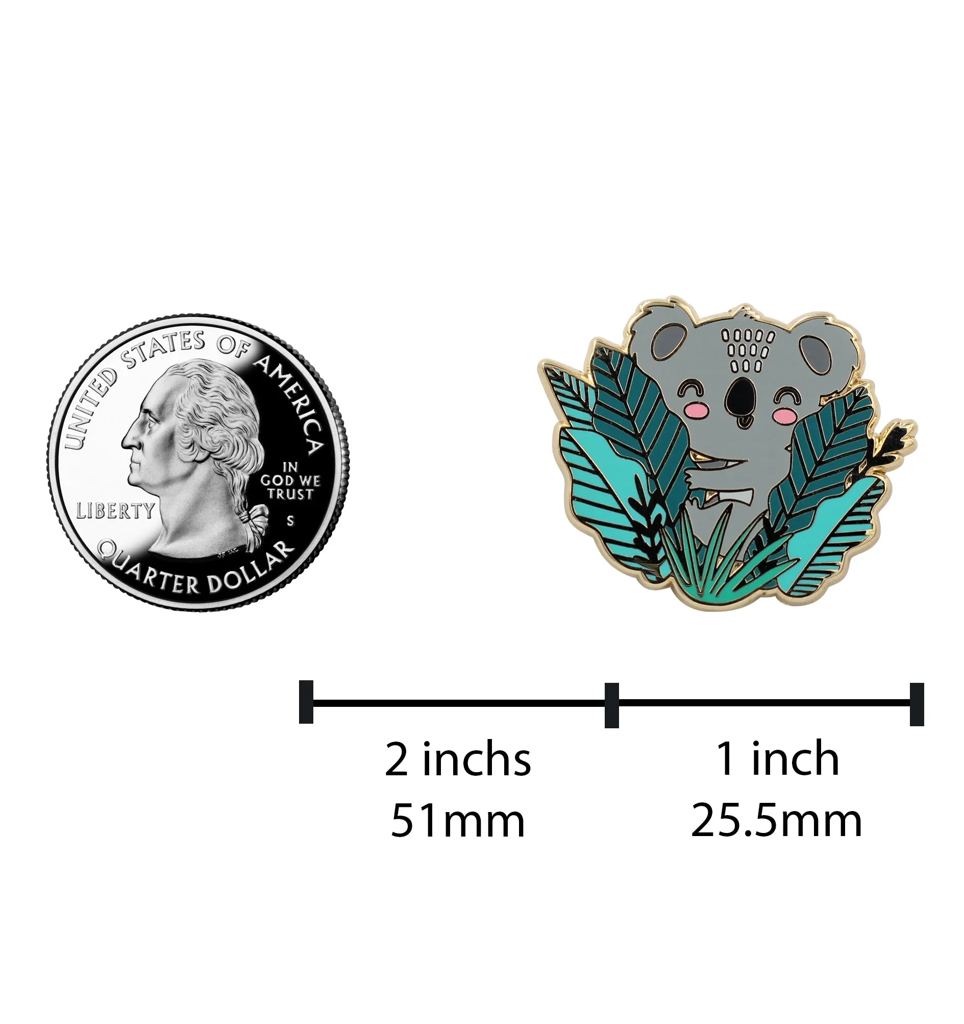 Australian Koala Bear in Leaves Lapel Enamel Pin for Hats