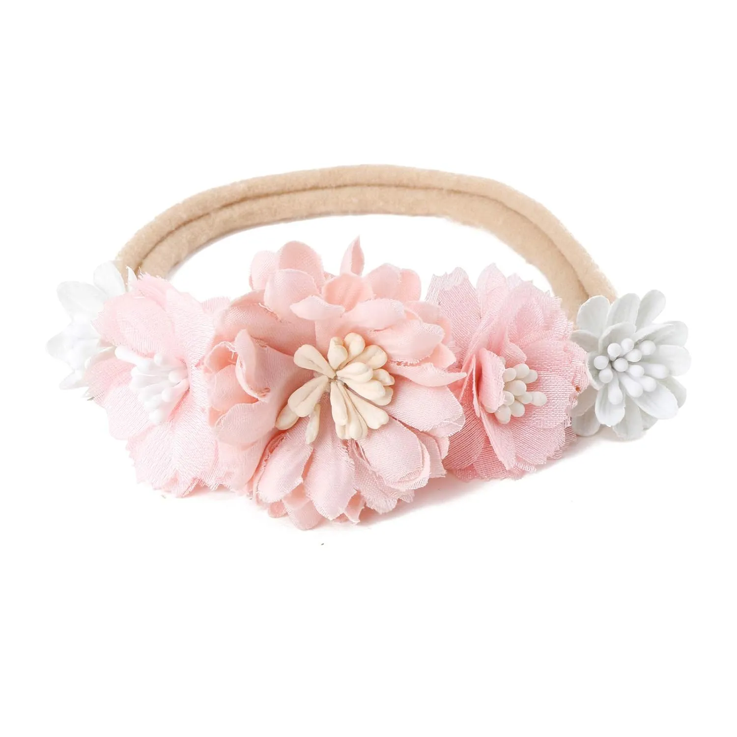 Baby Girl Floral Headband Nylon Flower Crown Elastic Hairband 3pcs Hair Accessories Gift for Girls (31#)