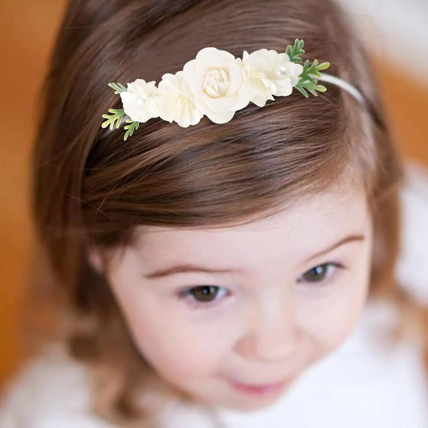 Baby Girl Floral Headband Nylon Flower Crown Elastic Hairband 3pcs Hair Accessories Gift for Girls (31#)