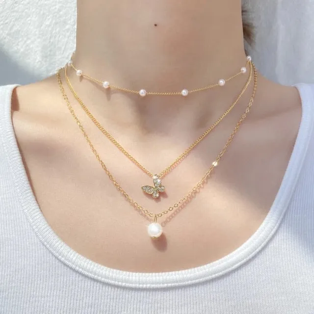 Beaded Choker Pearl Necklace