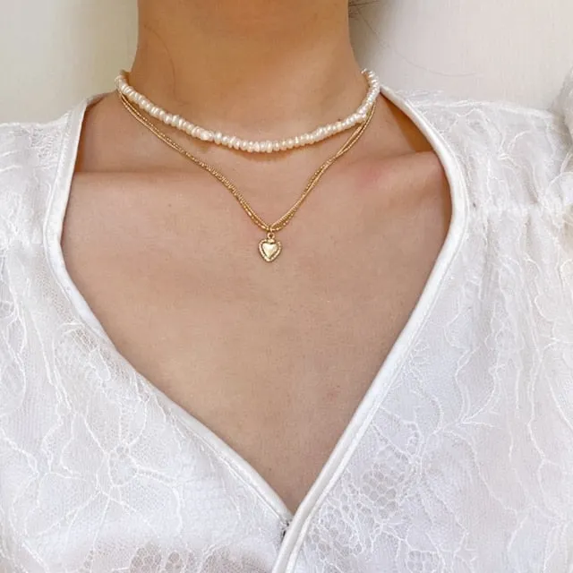Beaded Choker Pearl Necklace