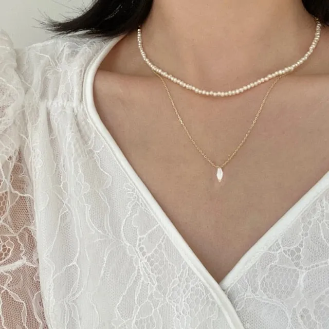 Beaded Choker Pearl Necklace