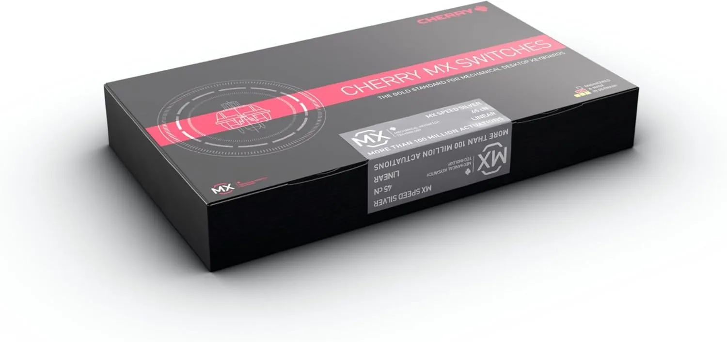 CHERRY MX RGB Speed Silver Switch Kit, 23 Mechanical Keyboard Switches, for DIY, Hot-Swap or Gaming Keyboards, Linear Switch Without Click, Fast & Direct
