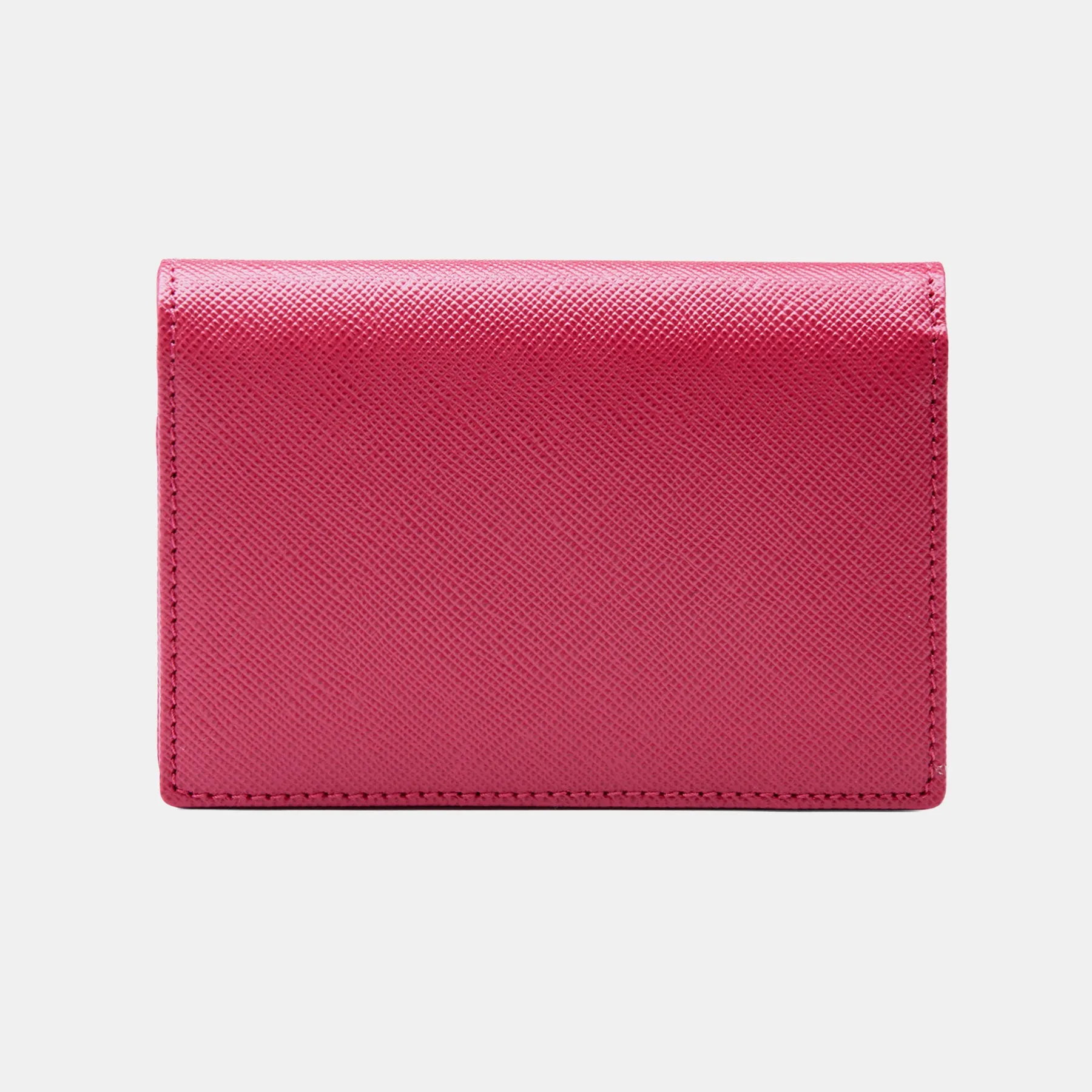 Credit & Business Card Holder in Fuchsia Saffiano