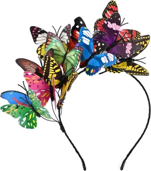 DEEKA Butterfly Headbands Fascinators Hat for Women - Large Costume Crown Handmade Headpiece