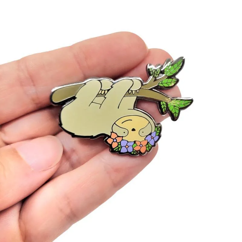 Enamel Pin - Flower Sloth by LaRu