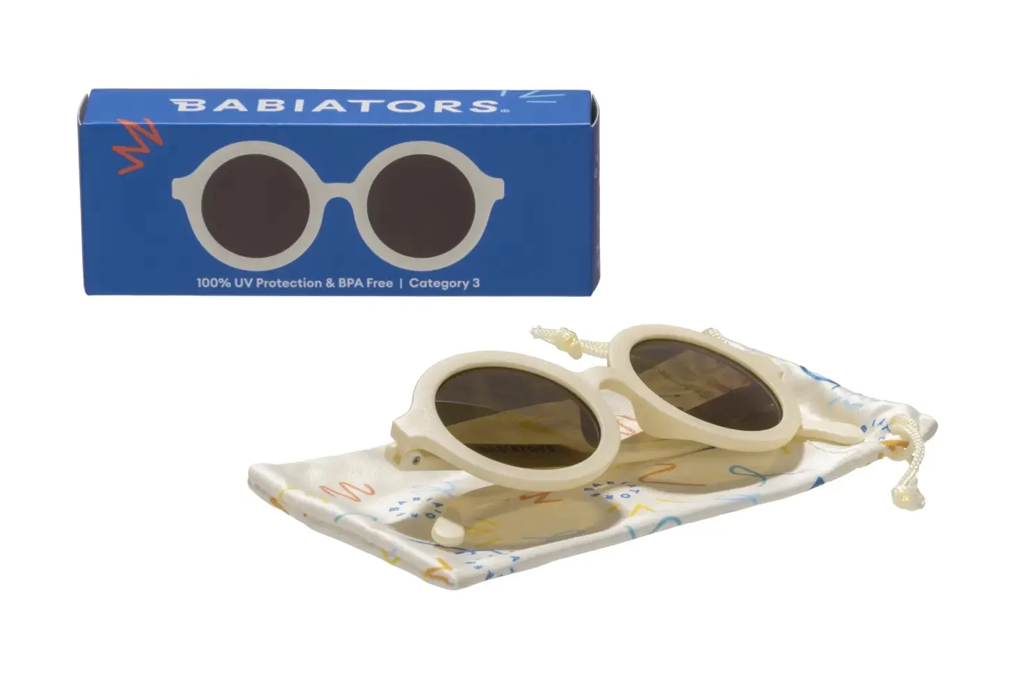Euro Round Sweet Cream Sunglasses with Amber lens
