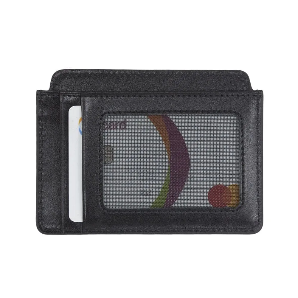 Flat Credit Card Case With ID Window - Black