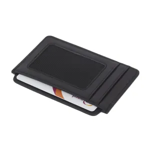 Flat Credit Card Case With ID Window - Black