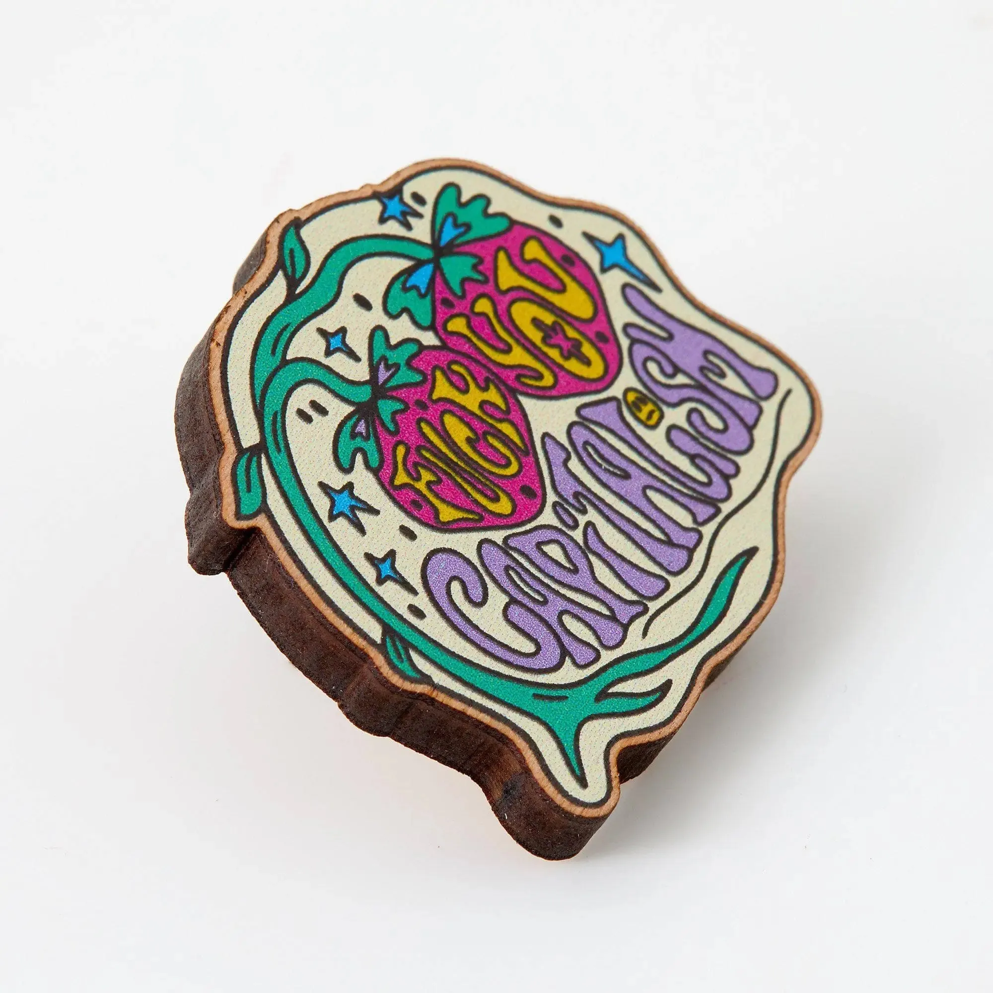 Fuck You Capitalism Wooden Eco Pin | Made in the UK