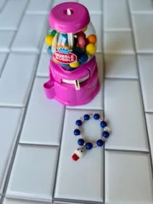 Girls Blue & Clear Cupcake Charm Bracelet