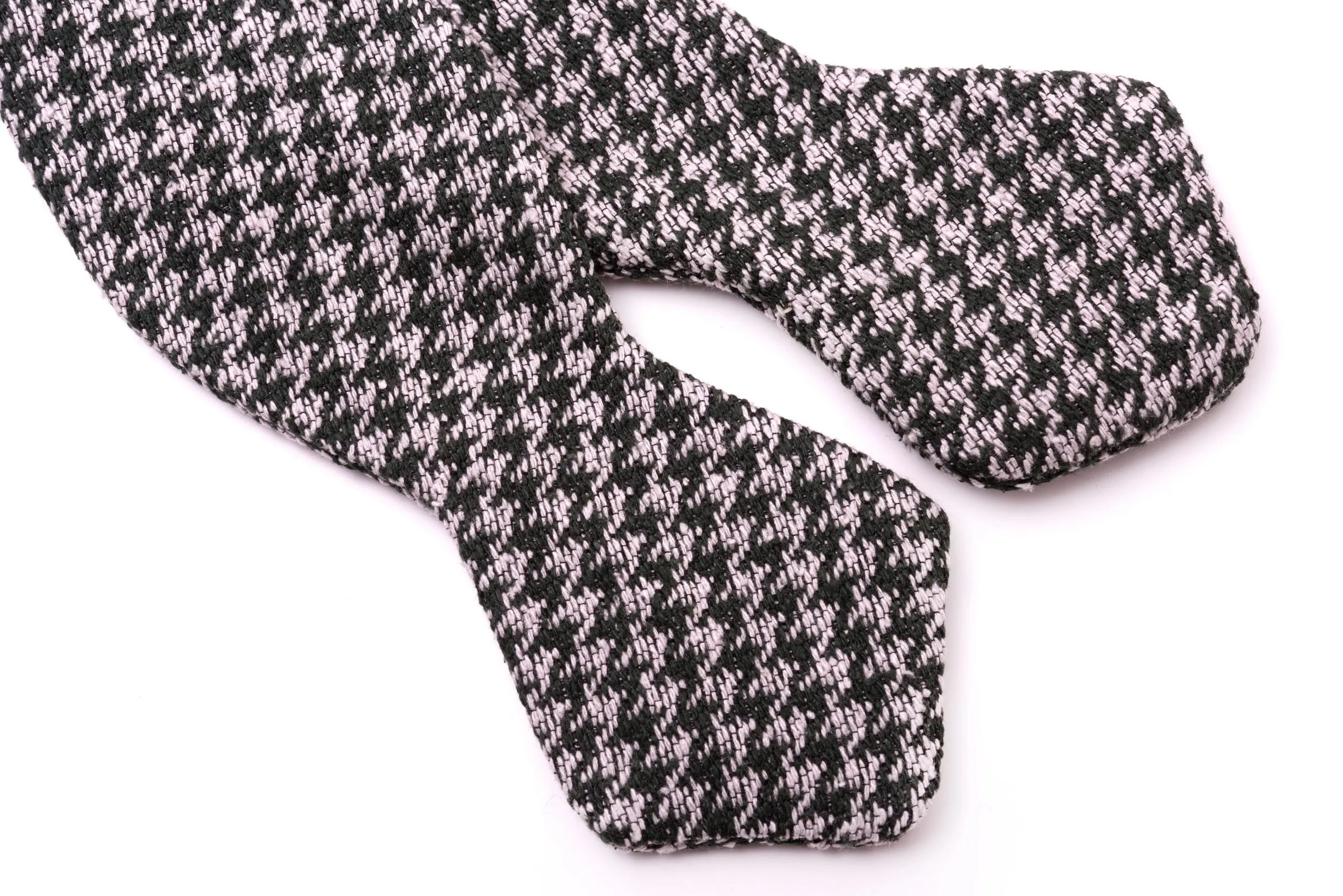 Green & Gray Houndstooth Silk Bourette Bow Tie
