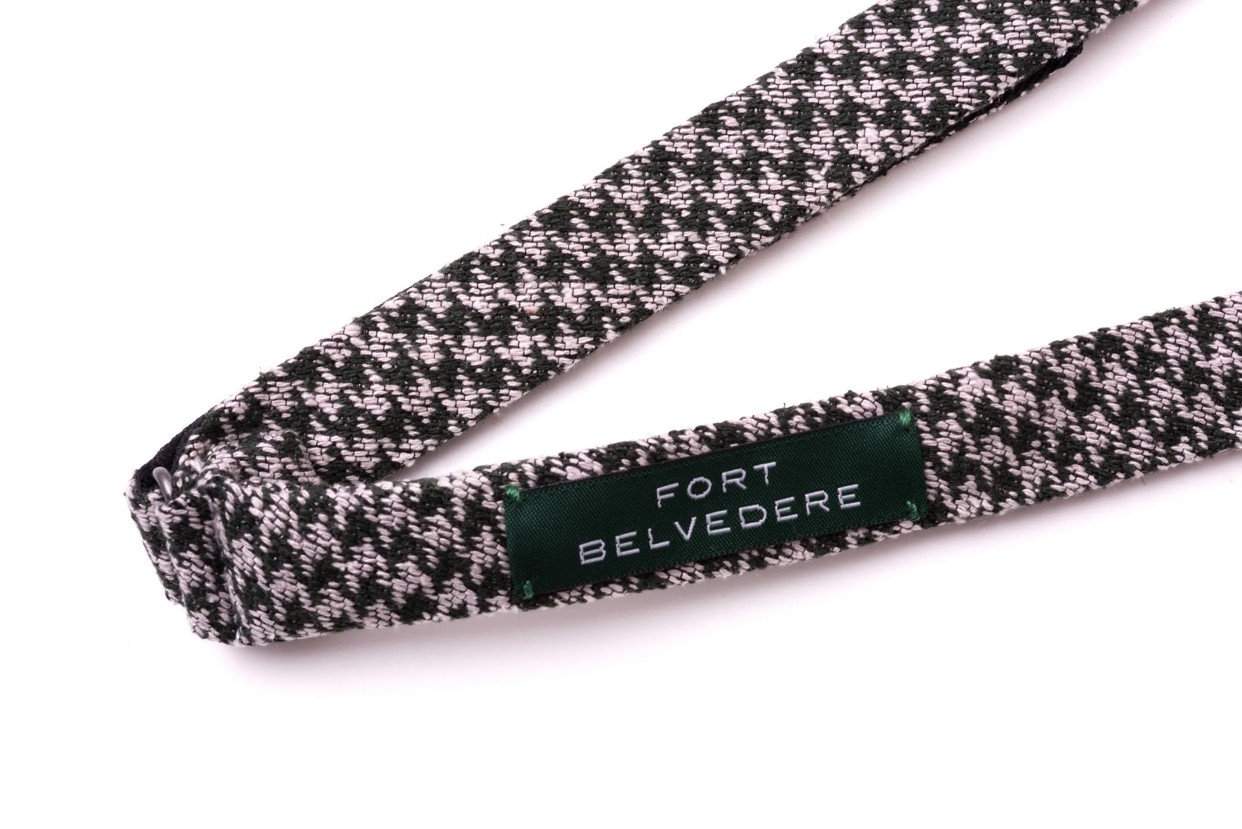Green & Gray Houndstooth Silk Bourette Bow Tie