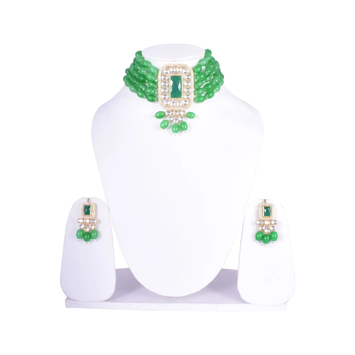 Green Indian Kundan Choker Set