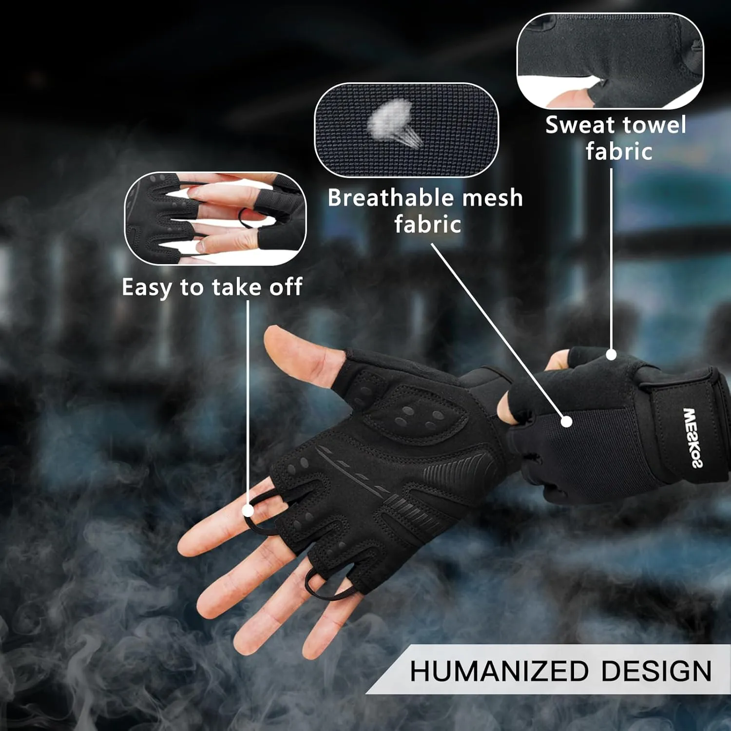 Gym Gloves for Weightlifting Women Men Anti-Slip Breathable Palm Protection for Cycling Fitness Powerlifting Bodybuilding Exercise Gloves