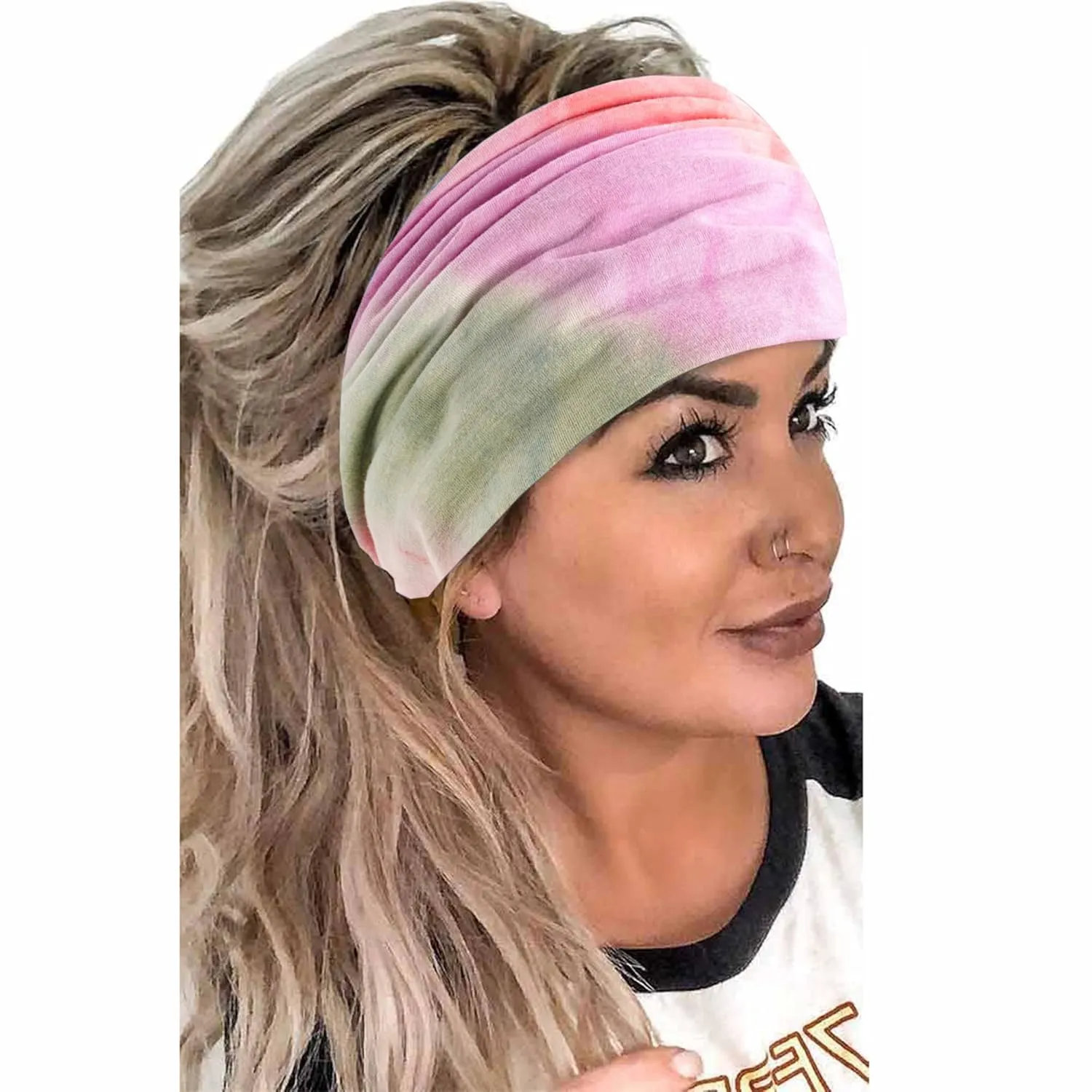 Headbands Fashion Hair Bands Soft Head Bands Elastic Headband Non Slip Wrap Headbands Breathable SweatBand Tie Dye Hairband Accessories for Women Daily 3 Pack