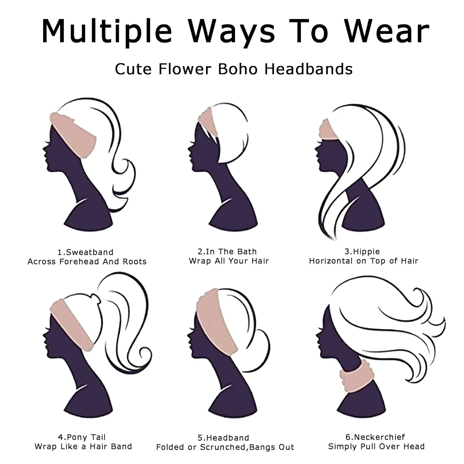 Headbands Fashion Hair Bands Soft Head Bands Elastic Headband Non Slip Wrap Headbands Breathable SweatBand Tie Dye Hairband Accessories for Women Daily 3 Pack