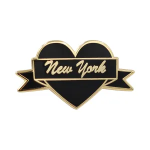 I Heart New York – Black & Gold City Pin