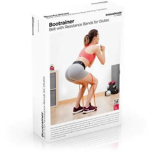 InnovaGoods Bootrainer Belt with Resistance Bands for Glutes and Exercise Guide - Black | 815648